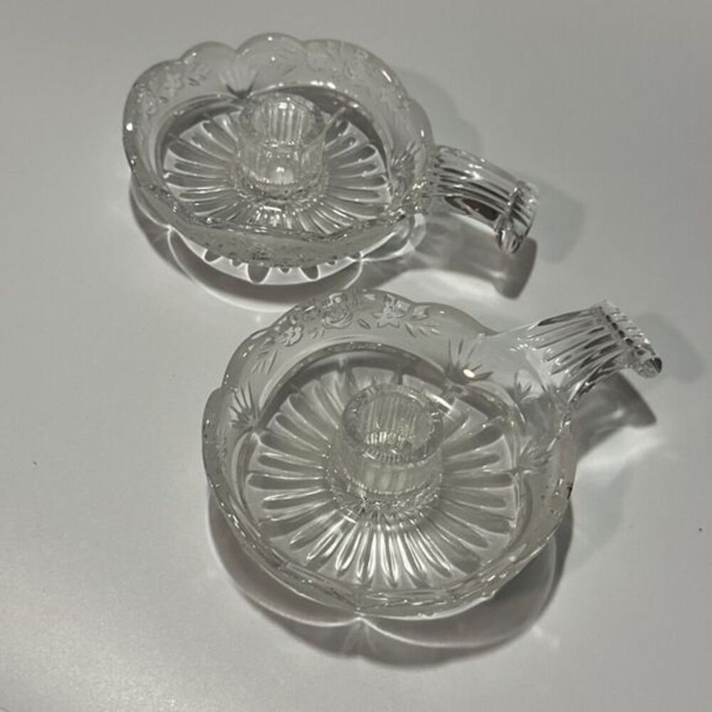 Pair of‎ Oneida Crystal Chamberstick Candle Holders